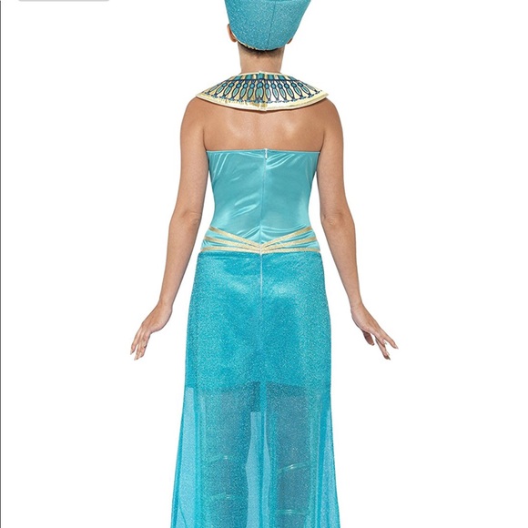 Nefertiti Egyptian Costume Aqua Gold CALLIELIVES - Picture 4 of 7